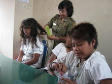 Beberapa remaja punk yang tertangkap razia Satpol PP di Boyolali Kota. (Farida Trisnaningtyas)