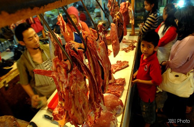 Ilustrasi perdagangan daging sapi. (Dok/JIBI/Bisnis)