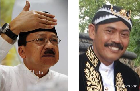 Fauzi Bowo (baju putih) dan Hadi Rudyatmo (mengenakan beskap) (Foto:@andymse/Twitter)