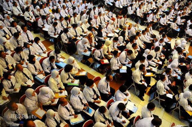 Pelaksanaan ujian PLPG di Auditorium UNS beberapa waktu lalu (Dwi Prasetya/JIBI/SOLOPOS)
