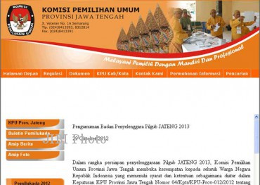 Ilustrasi situs web resmi KPU Jateng (kpu-jatengprov.go.id)