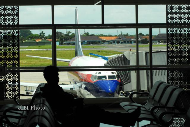 Sebuah pesawat Sriwijaya Air terlihat di Bandara Adi Soemarmo beberapa waktu lalu. (JIBI/Solopos/Dok.)