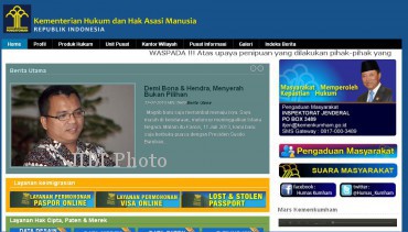 Tampilan website milik Kementerian Hukum dan Hak Asasi Manusia (kemenkumham.go.id)