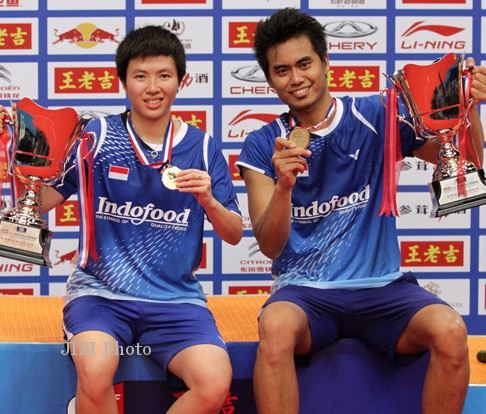 Liliyani-Tontowi menjadi juara dunia ganda campuran 2013 (JIBI/PBSI)