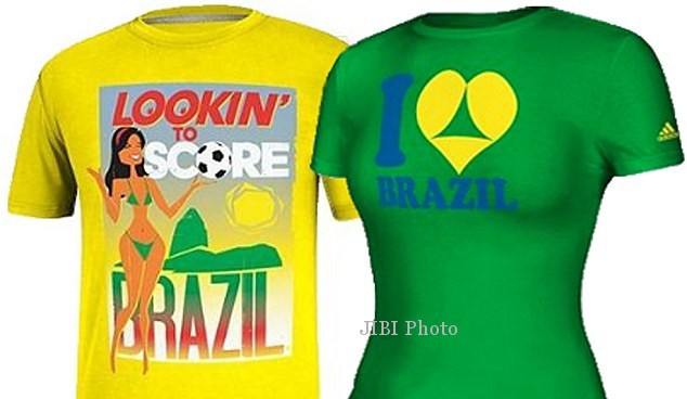 Kaus piala dunia yang dianggap melecehkan wanita Brasil (dailymail.co.uk)