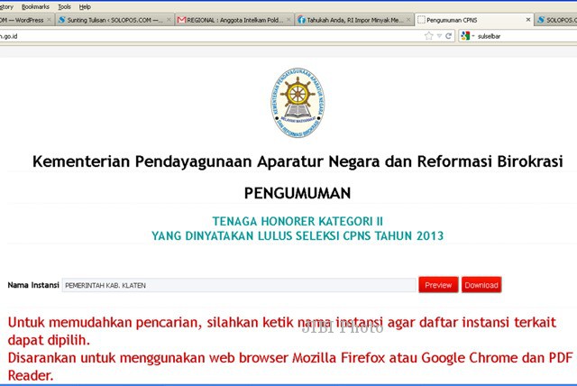 Laman cpns.menpan.go.id