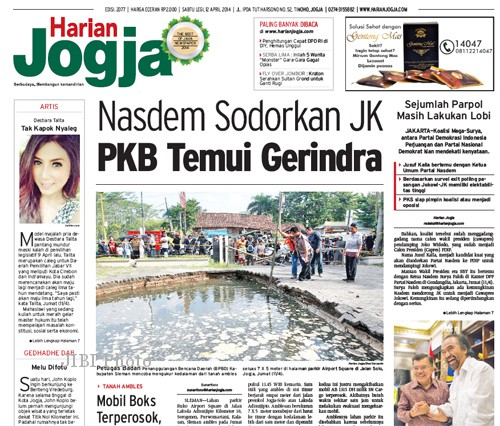 HARIAN JOGJA HARI INI Nasdem Sodorkan JK PKB Temui Gerindra HARIAN JOGJA HARI INI Nasdem Sodorkan JK PKB Temui Gerindra