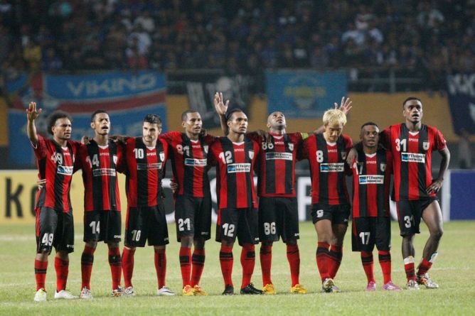 Inilah skuat Persipura yang sedang mengikuti kompetisi AFC Cup. Gara-gara sanksi FIFA Persipura pun dibubarkan. Ist/google-image