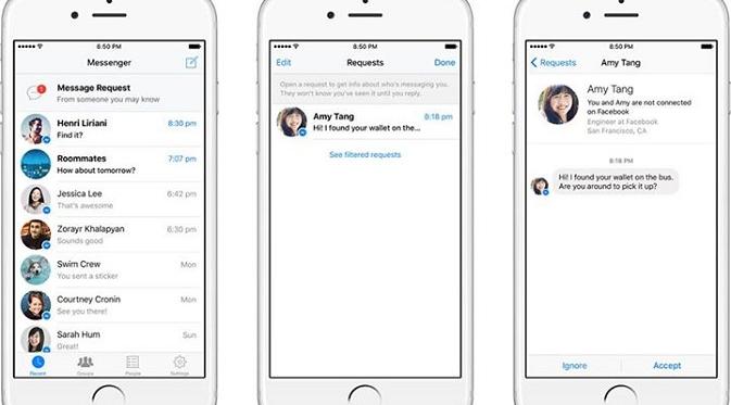 Fitur chatting di Facebook Messenger. (Istimewa)