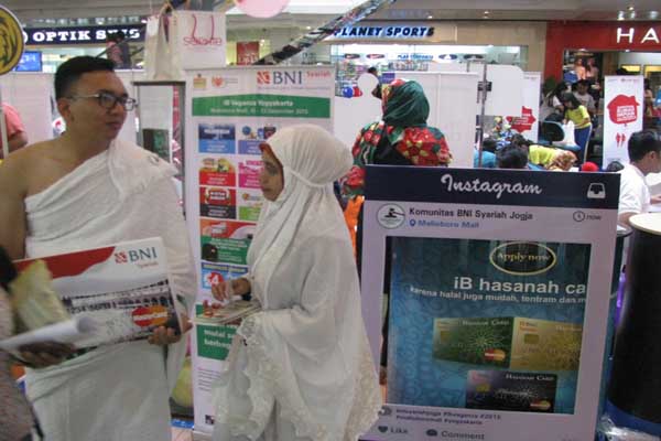 Stan BNI Syariah pada Expo iB Vaganza 2015 di Malioboro Mall Jogja yang digelar sejak Kamis (10/12) hingga Minggu (13/12). (ABdul Hamid Razak/JIBI/Harian Jogja)