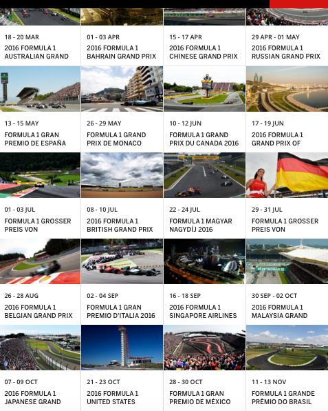 Jadwal Formula One 2016 (Formula1.com)