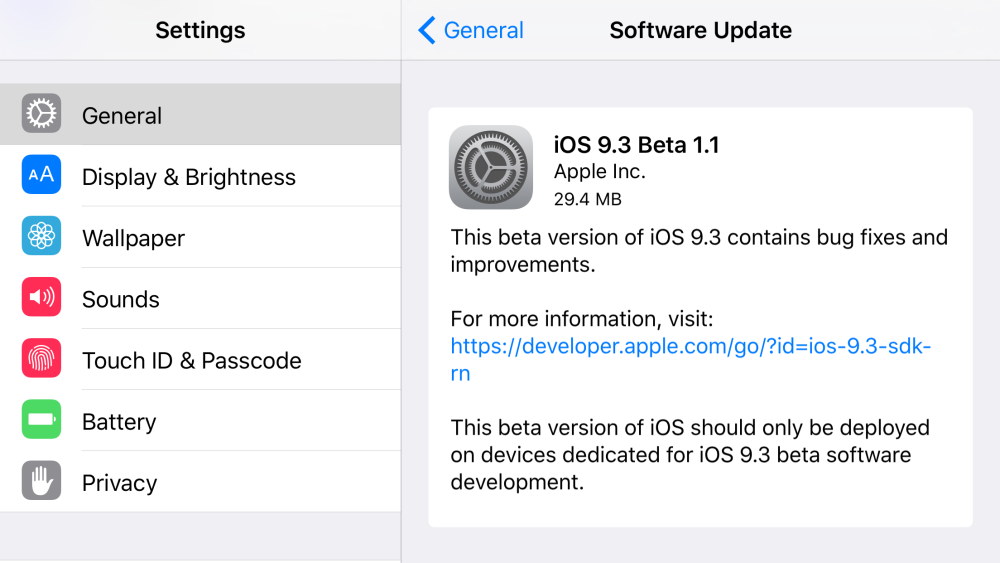 IOS 9.3 Beta 3 (9to5mac)