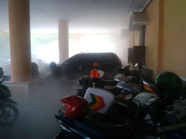 Kondisi penuh asap sesaat setelah MCB terbakar, Rabu (6/4/2016). (JIBI/Solopos/Istimewa)