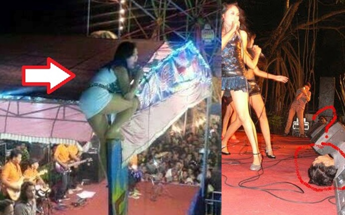 Aksi heboh pendangdut. (Istimewa)
