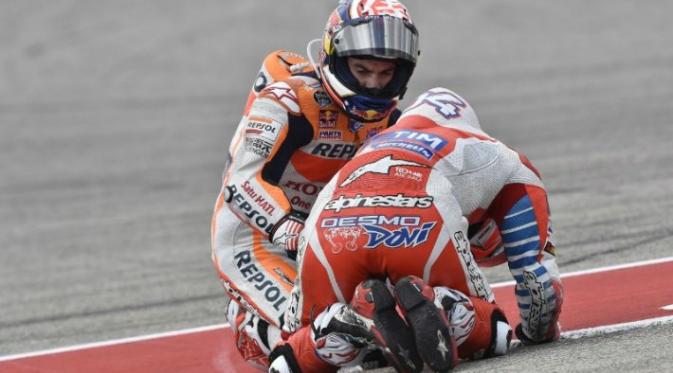 Dani Pedrosa dan Andrea Dovizioso di Motogp 2016 Austin. (Crash.net)