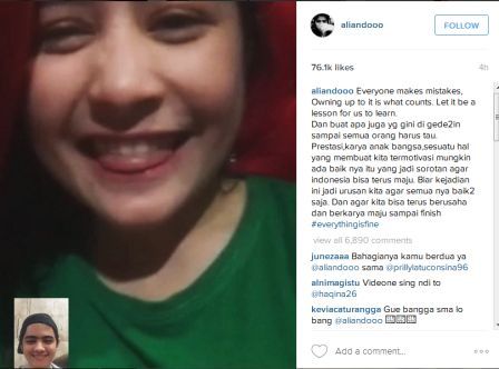Foto video call Prilly dan Aliando (Instagram)