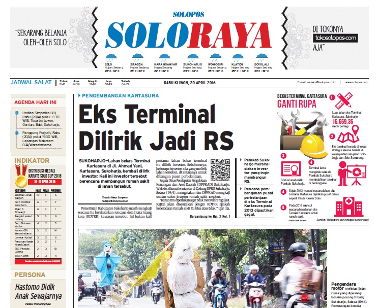 Halaman Soloraya Harian Umum Solopos edisi Rabu, 20 April 2016