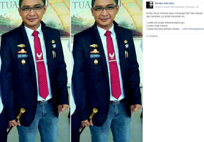 Kostum Pasha Ungu yang dinilai ngawur. (Facebook.com)