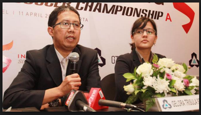 Joko Driyono saat menggelar konferensi pers terkait perubahan nama ISC A 2016 (Liputan6.com)