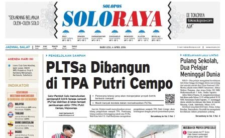 Halaman Soloraya Harian Umum Solopos edisi Rabu, 6 April 2016
