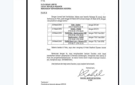 Surat atas nama Rachel Maryam (Twitter.com/@Indahpoots_)