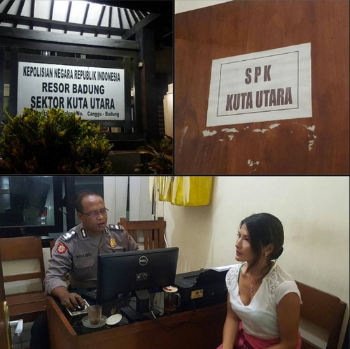 Foto Tamara Bleszynksi saat mengadu ke Polisi. (Istimewa/Instagram)