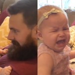 Bayi perempuan menangis lantaran ayahnya dikira orang asing. (Istimewa/Youtube)