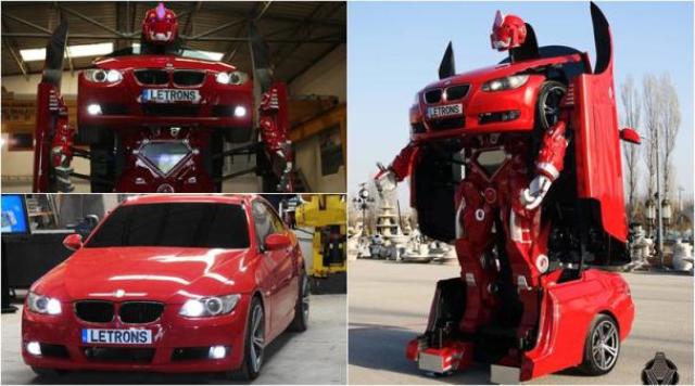 Mobil BMW M3 berubah menjadi mobil Transformers. (Indianexpress.com)