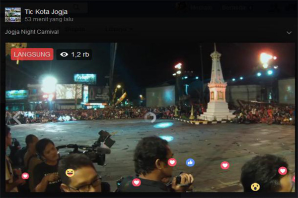 Pawai Budaya bertema Wayang Jogja Night Carnival memperingati HUT Kota Jogja diadakan di Tugu Jogja (Facebook Tic Kota Jogja)