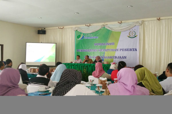 Kegiatan sosialisasi Peningkatan Kepatuhan Peserta BPJS Ketenagakerjaan di Rumah Makan Pring Sewu, Kamis (8/12/2016). (Yudho Priambodo/JIBI/Harian Jogja)
