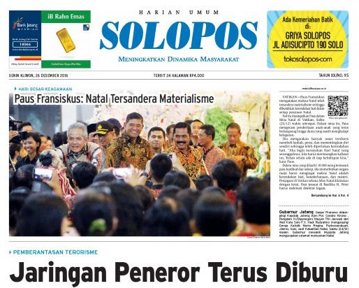 Solopos Hari Ini Senin (26/12/2016)