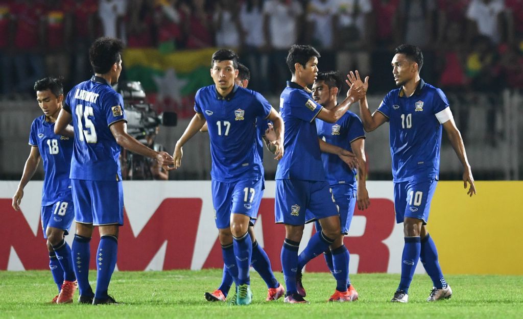 Timnas Thailand merayakan gol (Affsuzukicup.com)