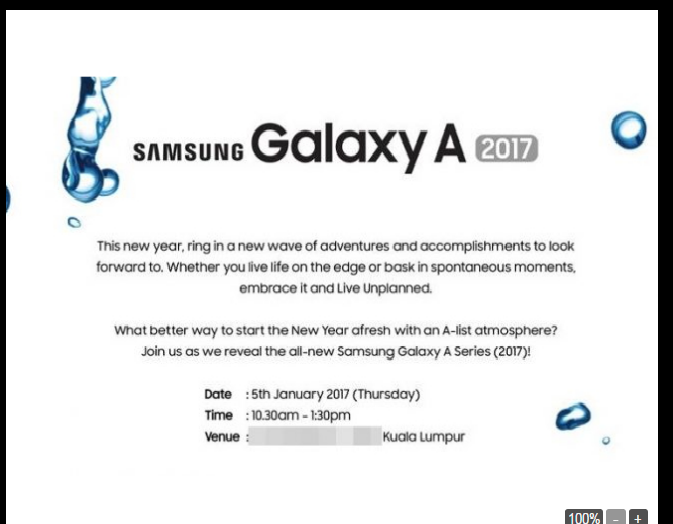 Undangan Peluncuran Samsung Galaxy A (2017) (Phonearena)