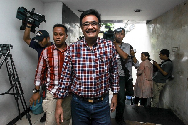 Calon Wakil Gubernur DKI Jakarta Djarot Saiful Hidayat tiba untuk memenuhi panggilan di Polda Metro Jaya, Jakarta, Senin (5/12/2016). (JIBI/Solopos/Antara/Muhammad Adimaja)