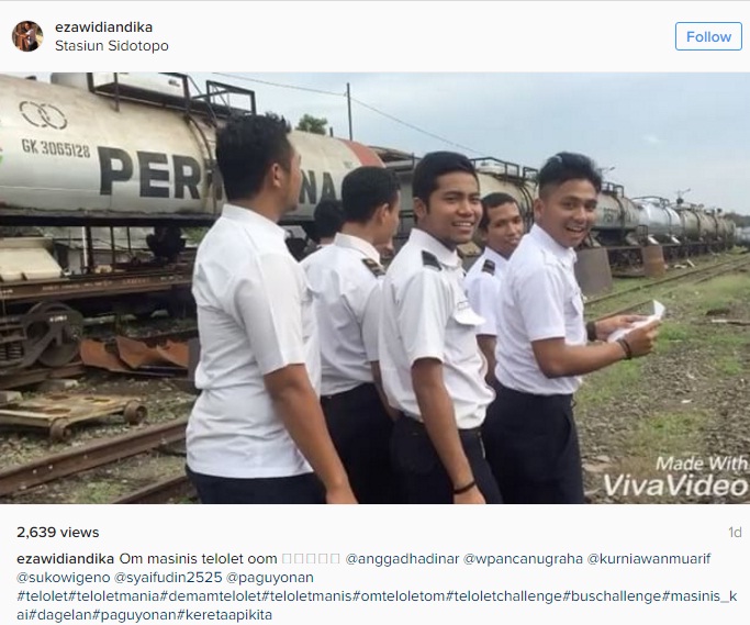 telolet challenge kereta api (Instagram)