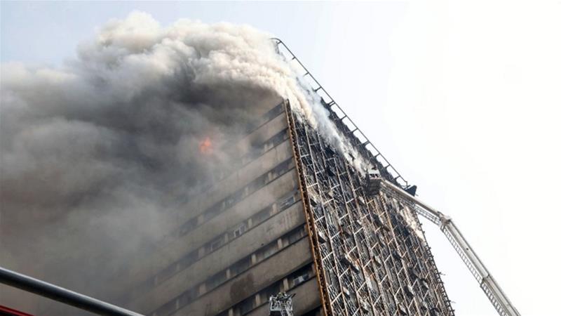 Kebakaran di gedung Plasco, Teheran, Iran (Aljazeera.com)