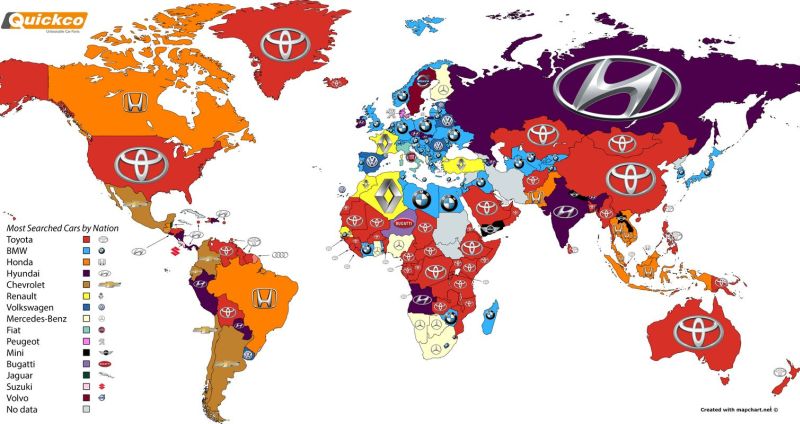 Merek mobil paling dicari versi Google. (Istimewa/Google.com)