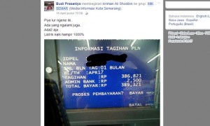 Ilustrasi keluhan publik atas kenaikan tagihan layanan PLN. (Facebook.com-MIK Semar)