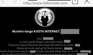 Halaman depan situs Telkomsel yang diretas. (Istimewa/1cak.com)