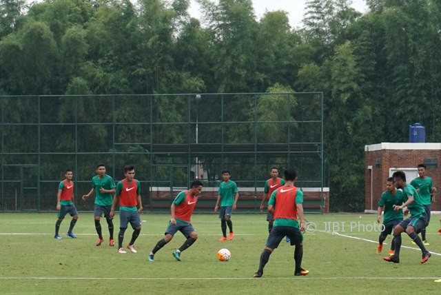 Timnas Indonesia U-22 melakukan latihan (JIBI/Solopos/Antara)
