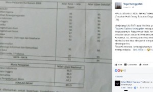 Curahan hati seorang ayah tentang bocoran UN SMP. (Istimewa/Facebook)