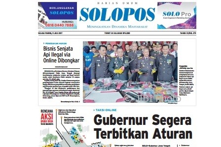 Harian Umum Solopos edisi Selasa, 11 Juli 2017.