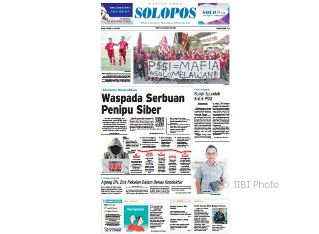 Solopos Hari ini edisi Senin 31 Juli 2017