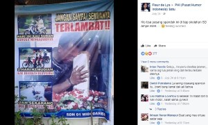 Spanduk peringatan agar anak tak dibiarkan kendarai sepeda motor tanpa pengawasan (Facebook Fleur de Lys)