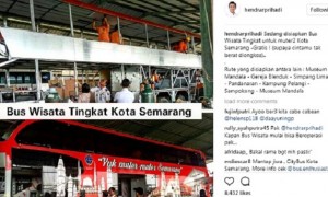 Bus tingkat yang segera dapat dinikmati wisatawan di Kota Semarang, Jateng secara gratis. (Instagram-@hendrarprihadi)
