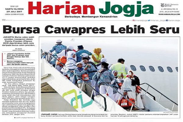 Harian Jogja Hari Ini Edisi Sabtu Kliwon, 29 Juli 2017 (dok. Harian Jogja)