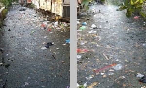 Kondisi sungai di Kelurahan Tawangmas, Kecamatan Semarang Barat, Kota Semarang, Jateng. (Facebook.com-Misbahul Maarif)