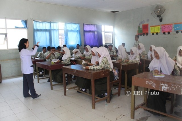 Kegiatan belajar mengajar di SMPN 2 Baturetno, Wonogiri, Kamis (2/8/2017). (Ahmad Wakid/JIBI/Solopos)
