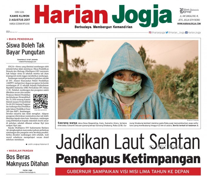Harian Jogja edisi Kamis (3/8/2017)