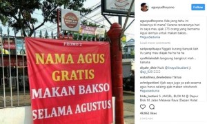 Agus Yudhoyono tergiur makan bakso gratis (Instagram)